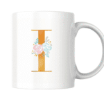 Elegant Floral Accents Highlight a Soft Watercolor Letter I MUG