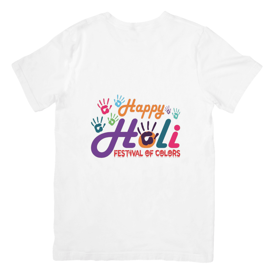 Home 12 - Product GuruJi Colorful Handprints Spreading Joy In Vibrant Holi Celebration Vibes - T- SHIRT