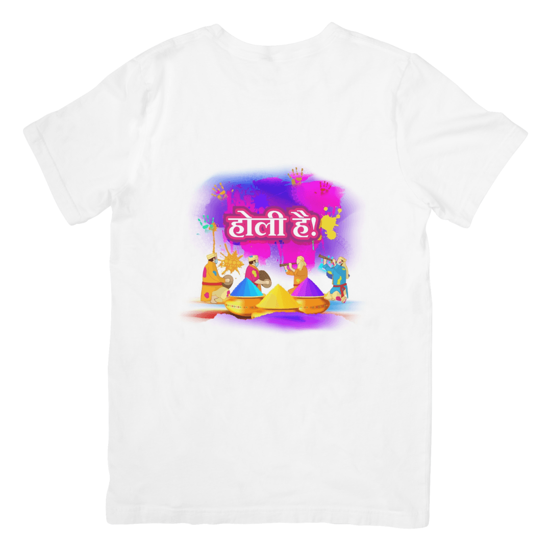 Traditional Musicians Celebrate Holi With Vibrant Colors And Joy - T-shirt