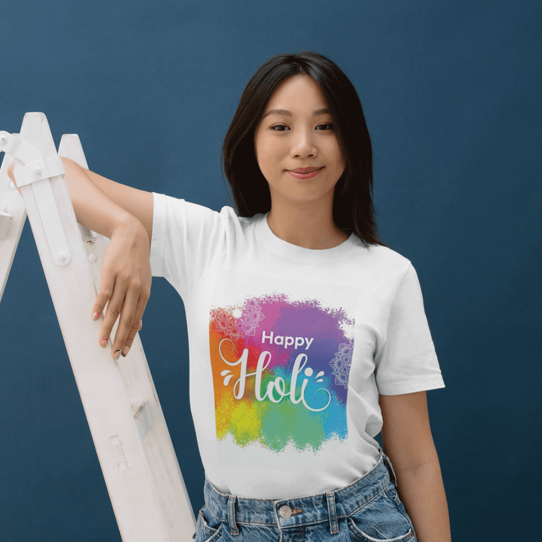 Celebrating Holi With Vibrant Colors and Joyful Spirit - T- SHIRT 5 - Product GuruJi Celebrating Holi With Vibrant Colors and Joyful Spirit - T- SHIRT