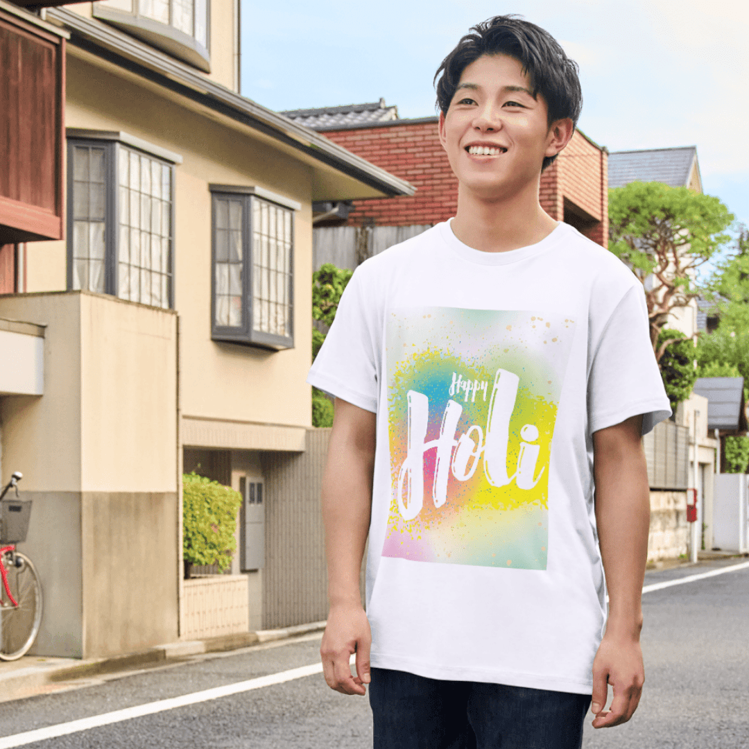 Bright Pastel Colors Spreading Joyful Holi Festive Cheer - TSHIRT 6 - Product GuruJi Bright Pastel Colors Spreading Joyful Holi Festive Cheer