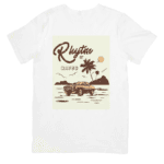 Vintage Coastal Ride Drifting With Rhythm Of Waves - T- SHIRT