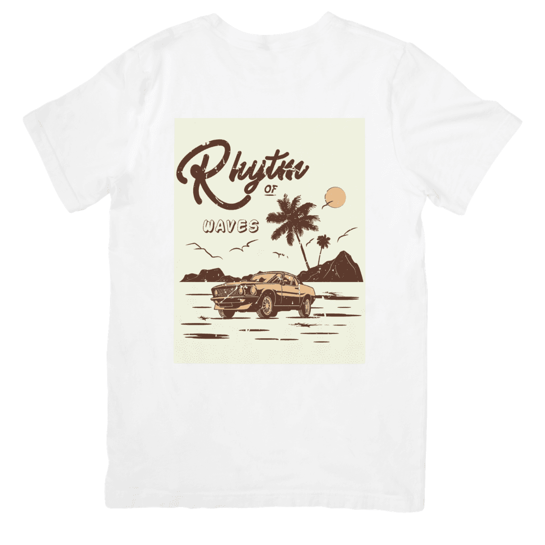 Vintage Coastal Ride Drifting With Rhythm Of Waves - T- SHIRT
