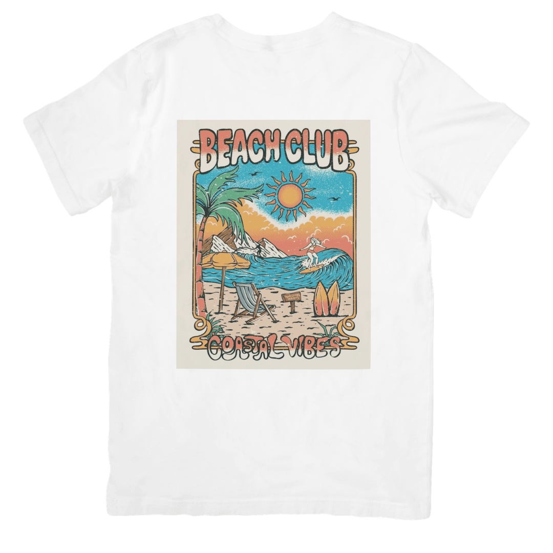 Beach Club Coastal Vibes Under A Colorful Sunset - T-SHIRT