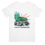 Green Army Monster Truck Racing With Unstoppable Power - TSHIRT