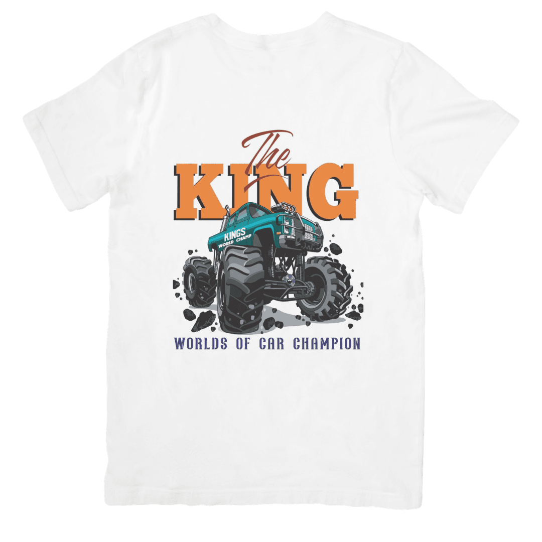 Home 15 - Product GuruJi The King Monster Truck Rules The World Roads - TSHIRT