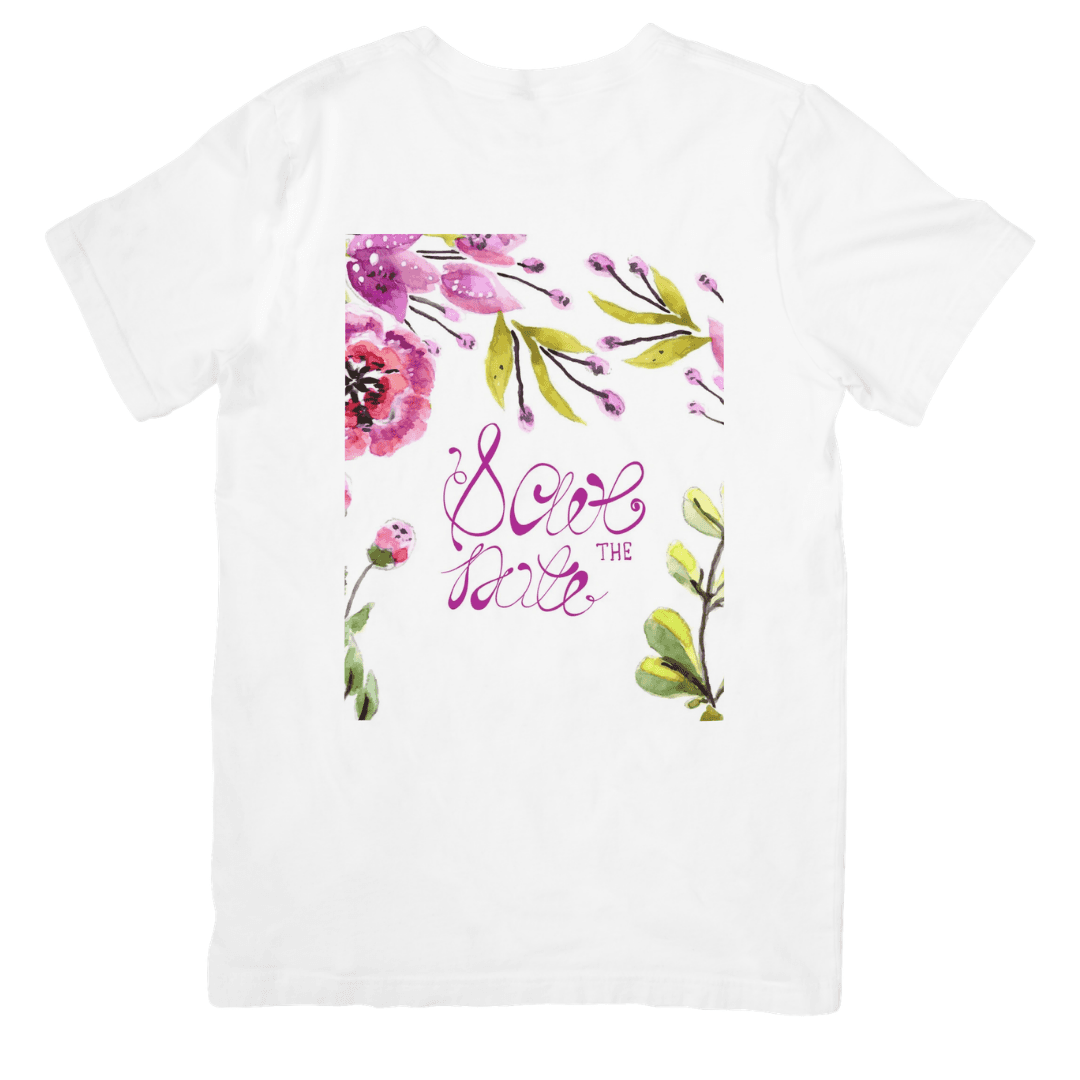 Home 17 - Product GuruJi Elegant Floral Save The Date Invitation Design Theme - TSHIRT