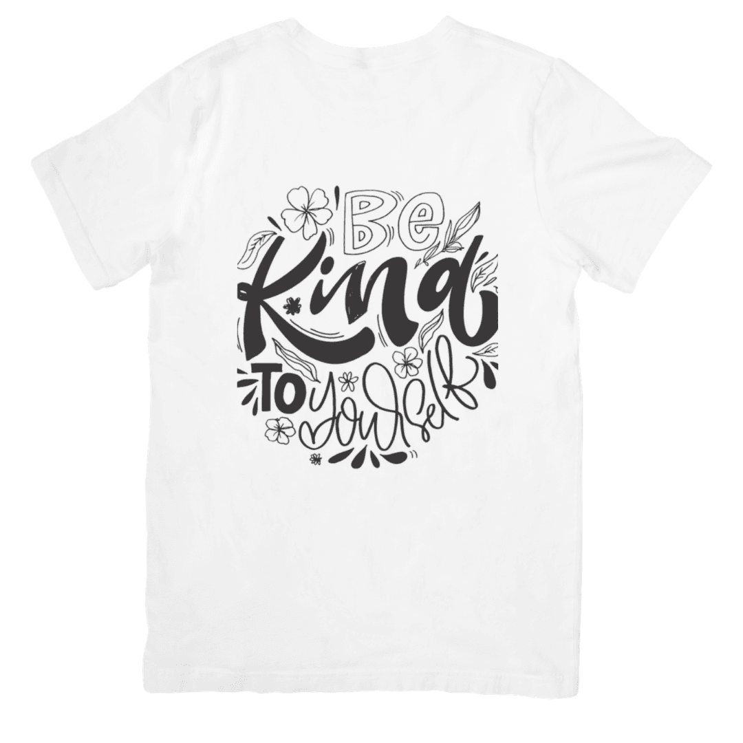 Home 13 - Product GuruJi Be Kind To Yourself Inspirational Floral Lettering Design - T-SHIRT