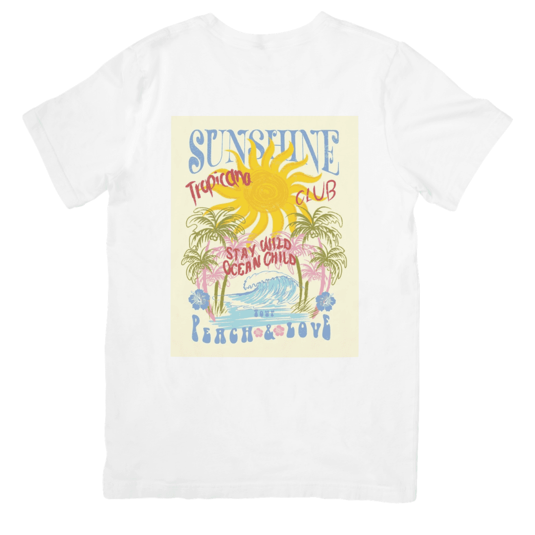 Sunshine Paradise Vibes With Tropical Waves And Peace - TSHIRT