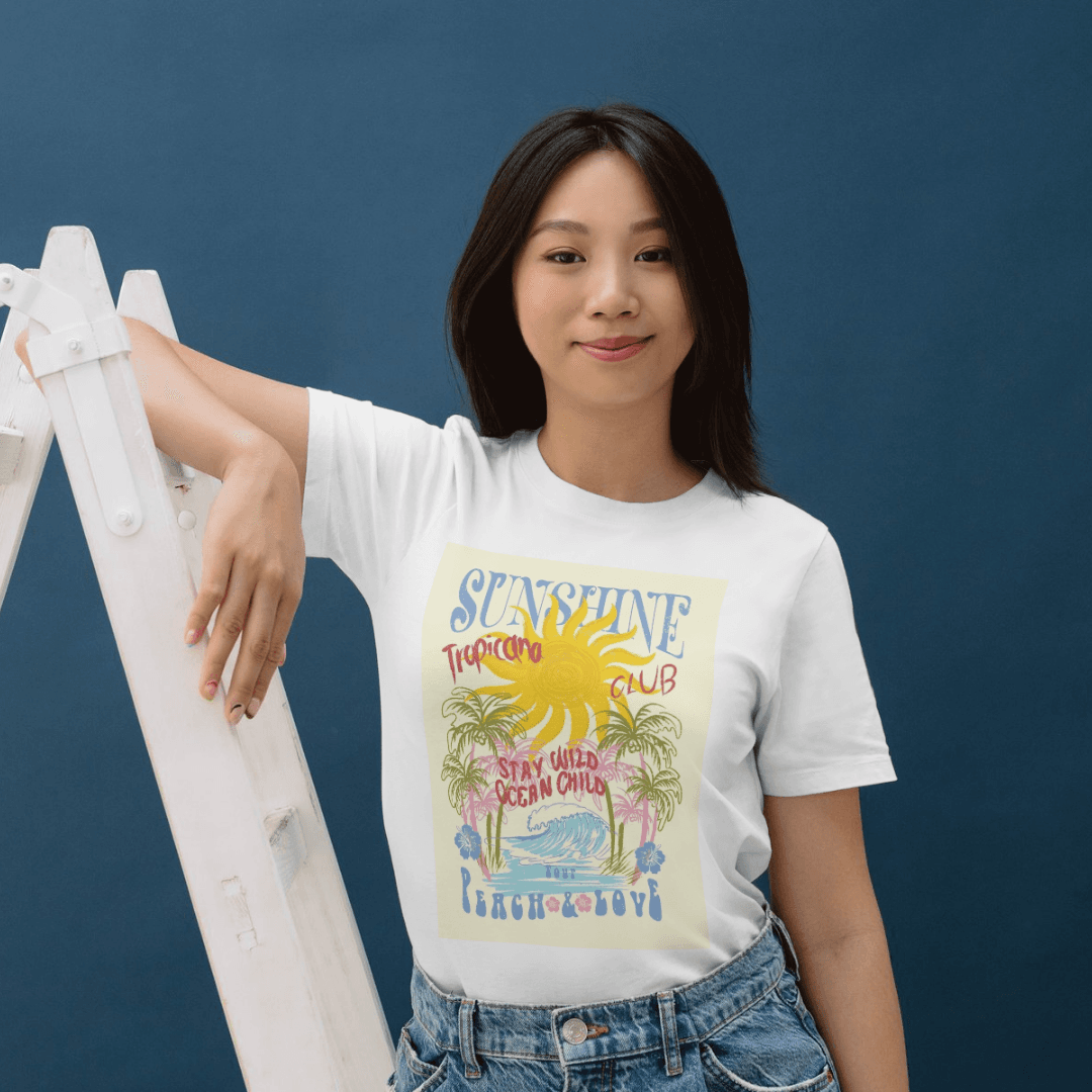Sunshine Paradise Vibes With Tropical Waves And Peace - TSHIRT
