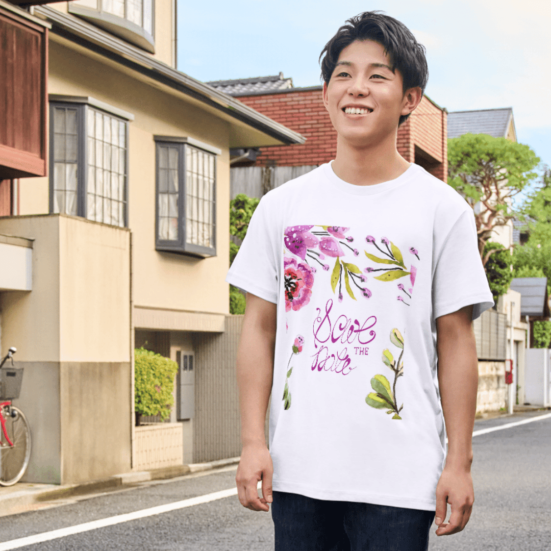 Elegant Floral Save The Date Invitation Design Theme - TSHIRT 6 - Product GuruJi Elegant Floral Save The Date Invitation Design Theme - TSHIRT