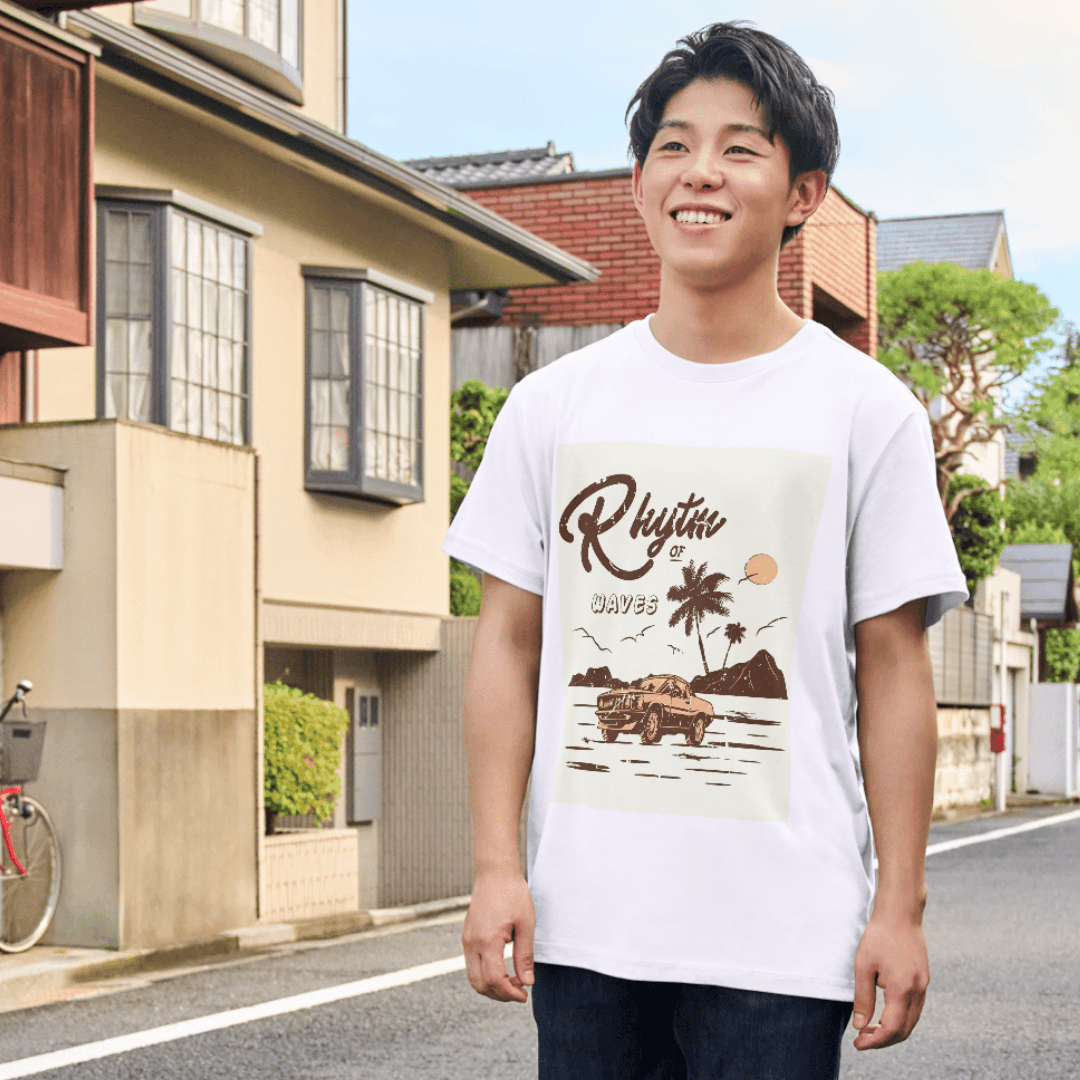 Vintage Coastal Ride Drifting With Rhythm Of Waves - T- SHIRT 5 - Product GuruJi Vintage Coastal Ride Drifting With Rhythm Of Waves - T- SHIRT