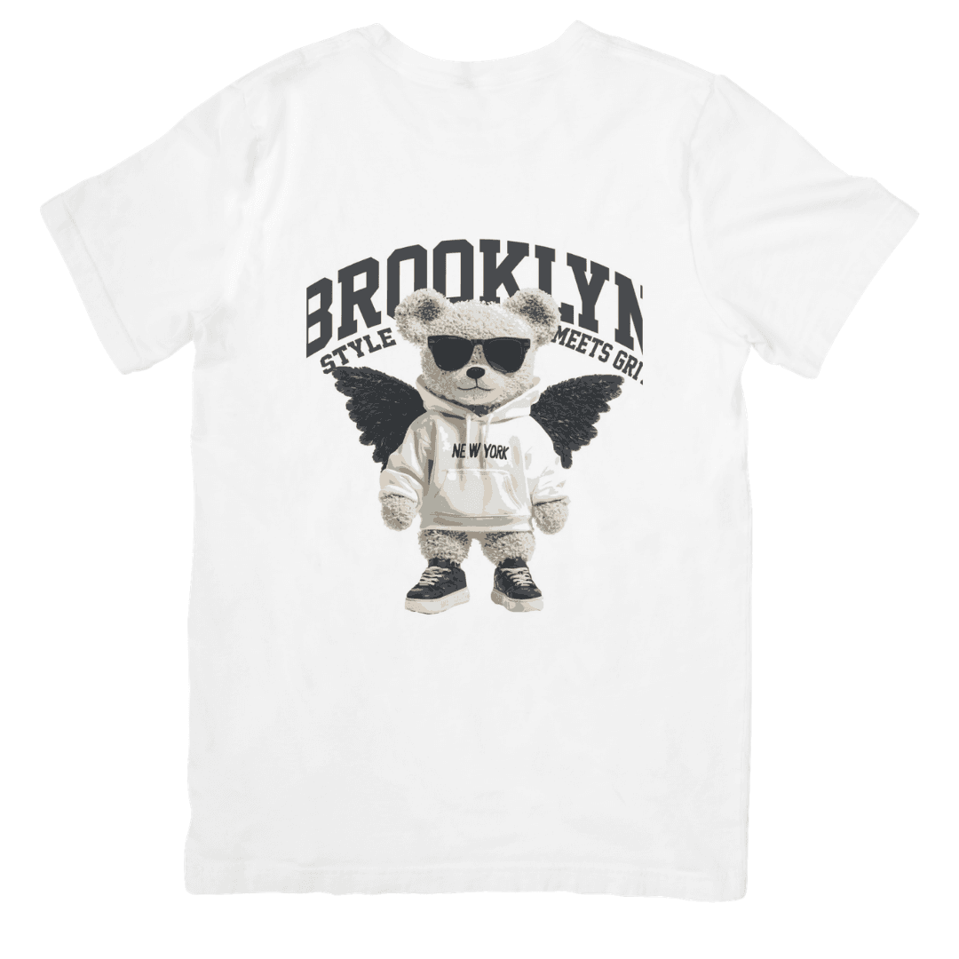 Brooklyn Street Bear With Cool Urban Angel Vibes - TSHIRT