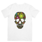 Colorful Floral Skull Design With Vibrant Artistic Style - TSHIRT