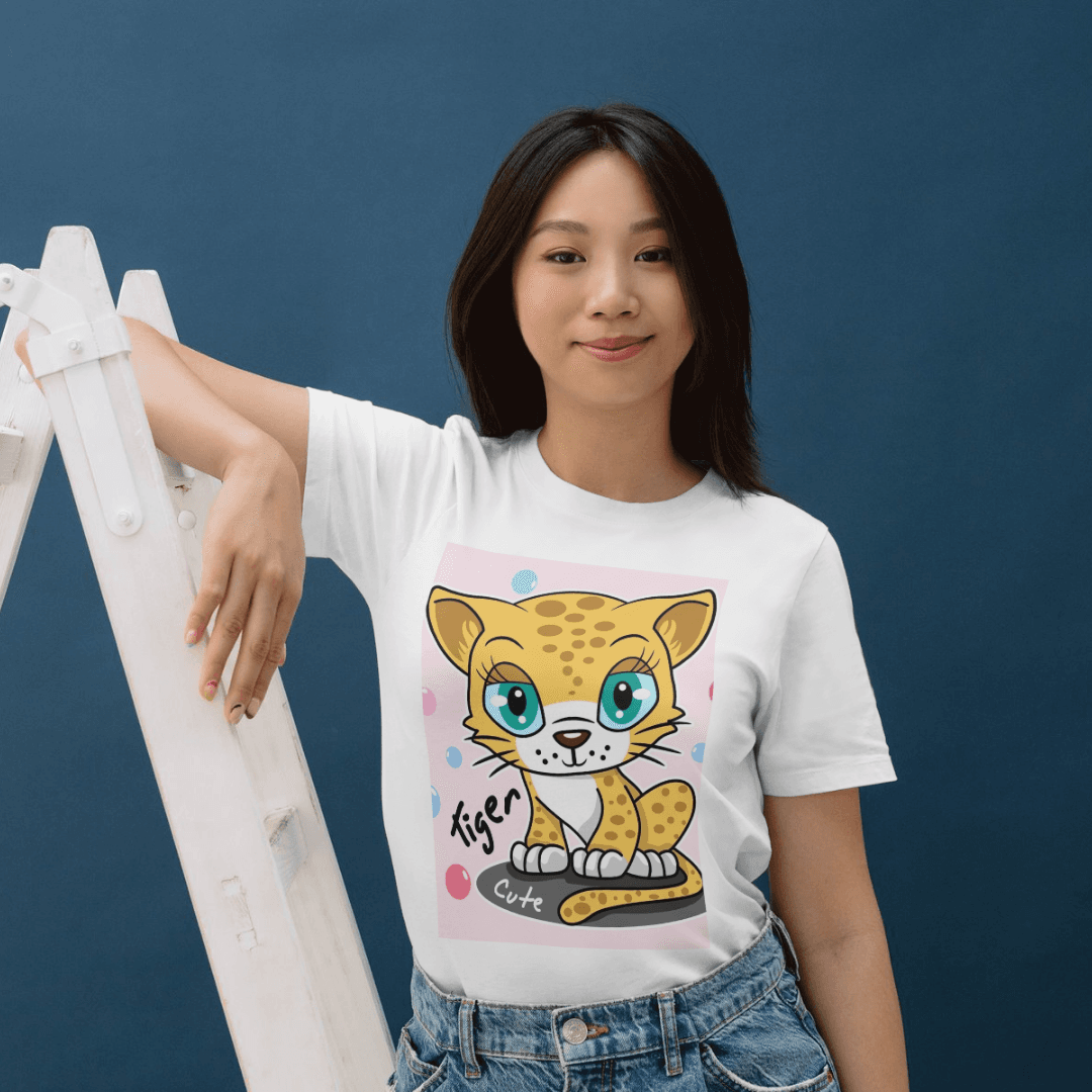 Home 14 - Product GuruJi Adorable Little Tiger Sitting With Bright Sparkling Eyes - TSHIRT