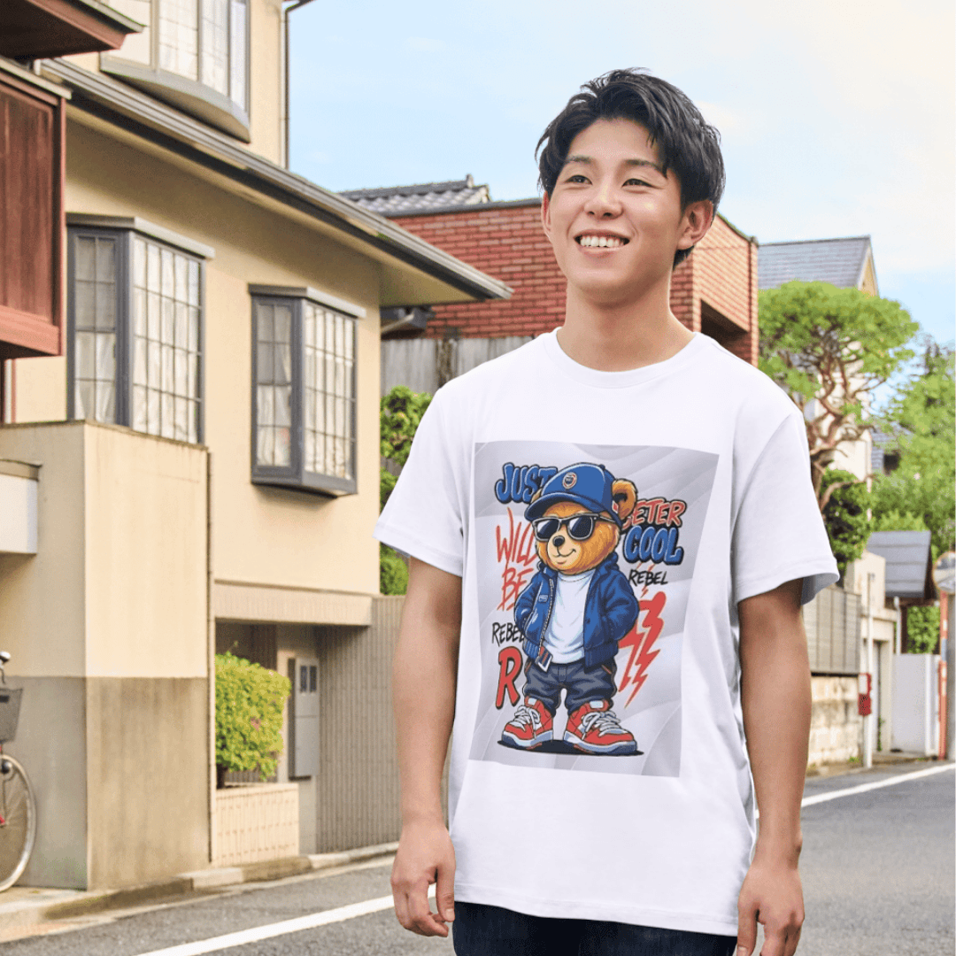 Stylish Rebel Bear Rocking Cool Street Fashion Vibes - TSHIRT