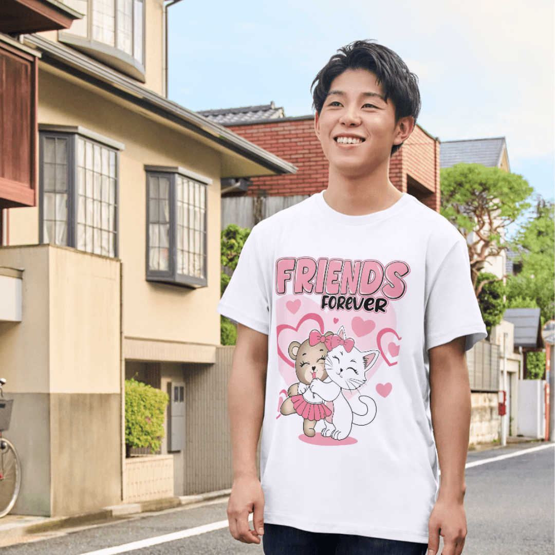 Cute Friends Sharing Endless Love and Happiness Together - Tshirt 4 - Product GuruJi Cute Friends Sharing Endless Love and Happiness Together - Tshirt