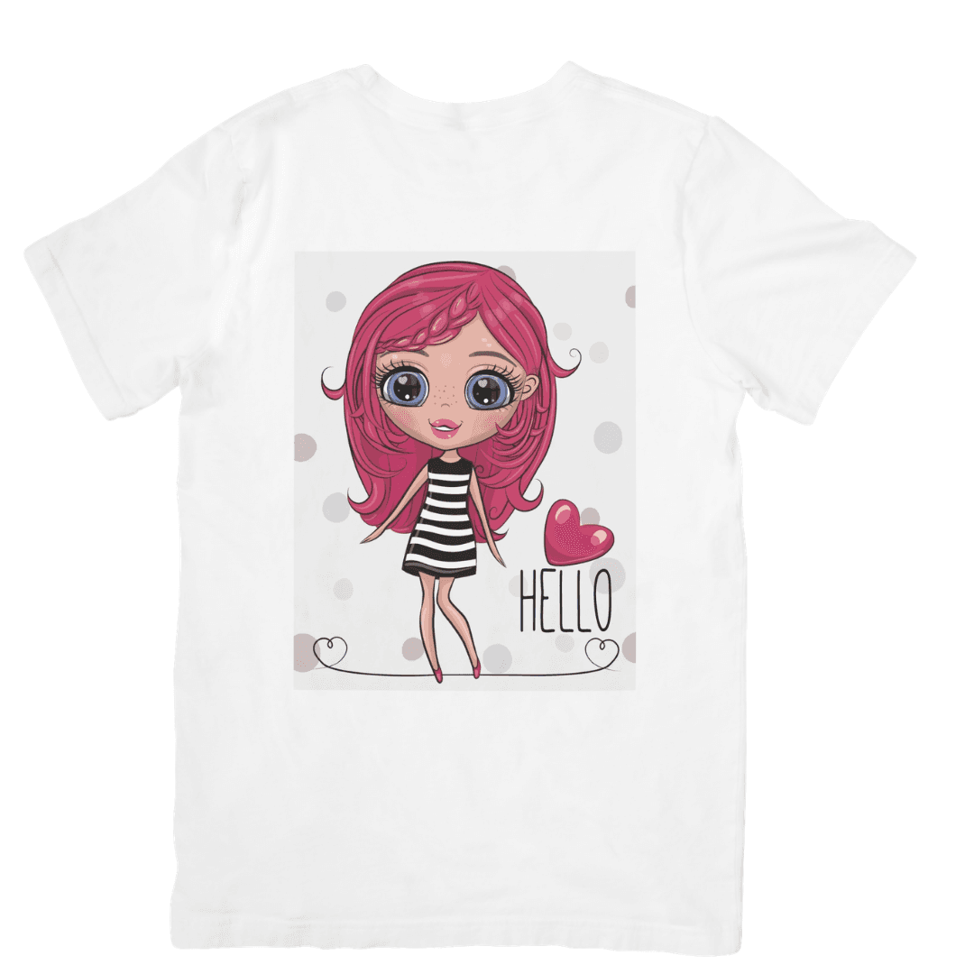 Home 19 - Product GuruJi Cute Pink Haired Girl Greeting With Sweet Charm Today - Tshirt