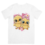 Cute Little Love Birds Sharing Friendship Joy And Happiness - Tshirt