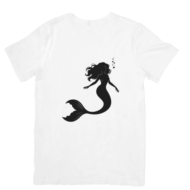 Mystical Mermaid Silhouette With Flowing Hair And Grace – Tshirt