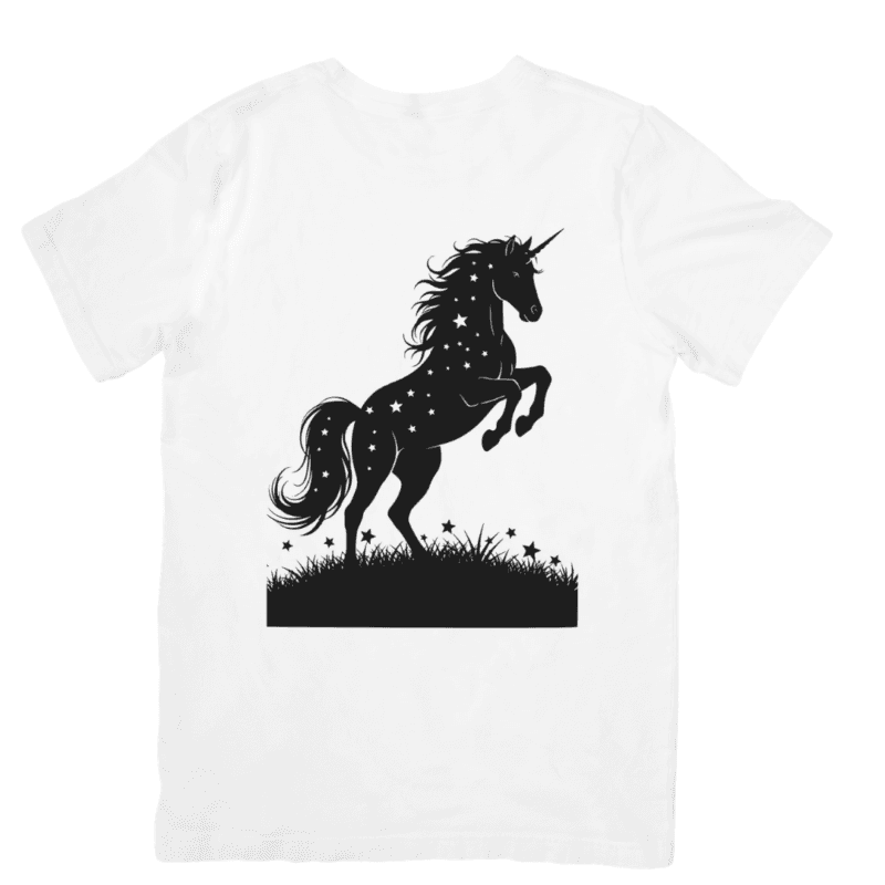 Mystical Unicorn Under Starry Sky With Magical Grace – Tshirt