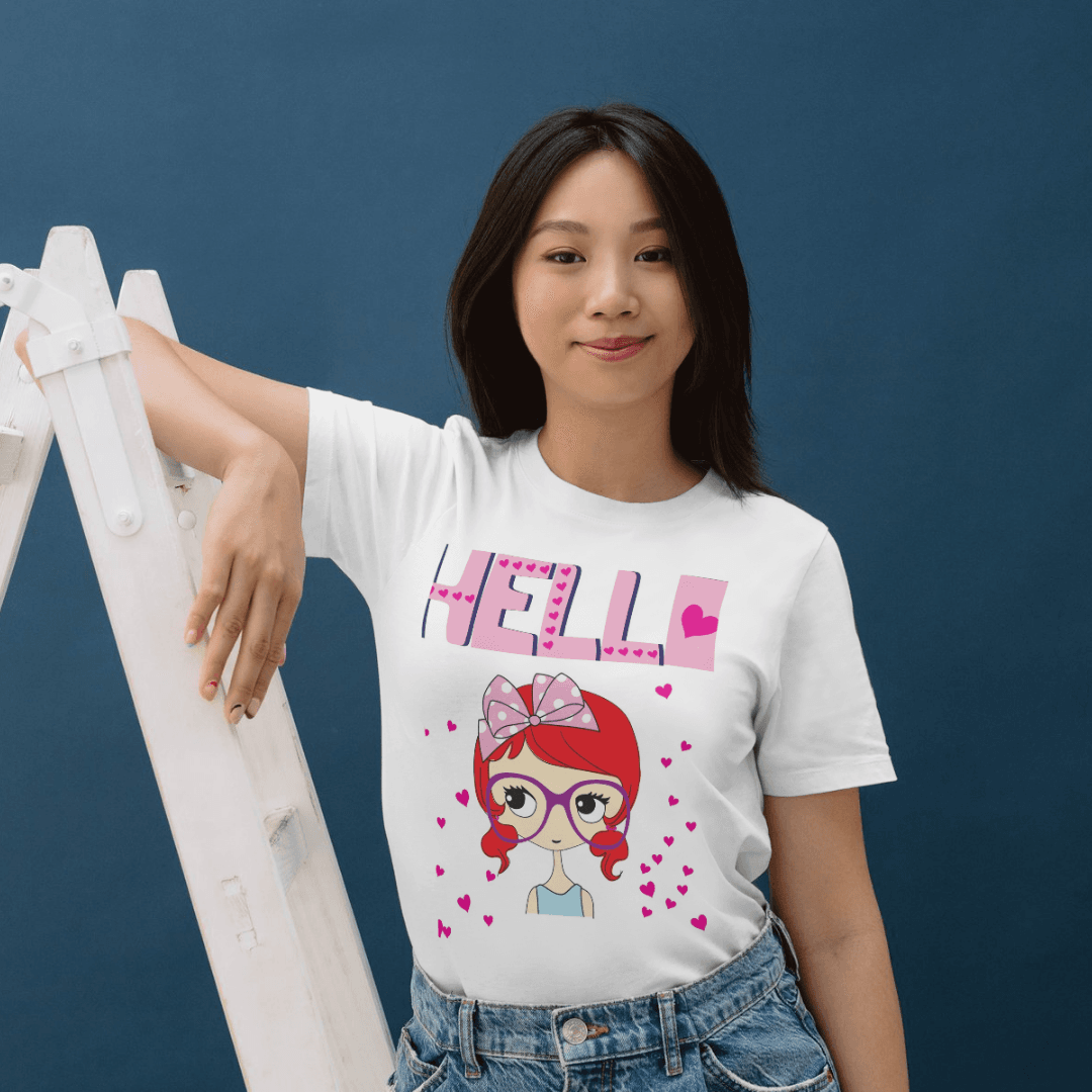 Cute Girl With Glasses Spreading Hearts And Smiles - Tshirt 5 - Product GuruJi Cute Girl With Glasses Spreading Hearts And Smiles - Tshirt