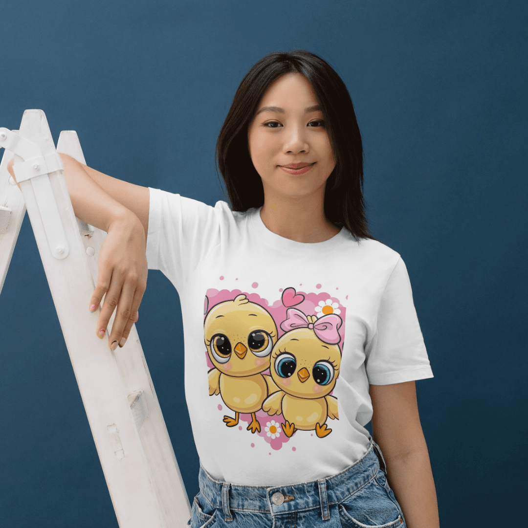 Cute Little Love Birds Sharing Friendship Joy And Happiness - Tshirt 6 - Product GuruJi Cute Little Love Birds Sharing Friendship Joy And Happiness - Tshirt