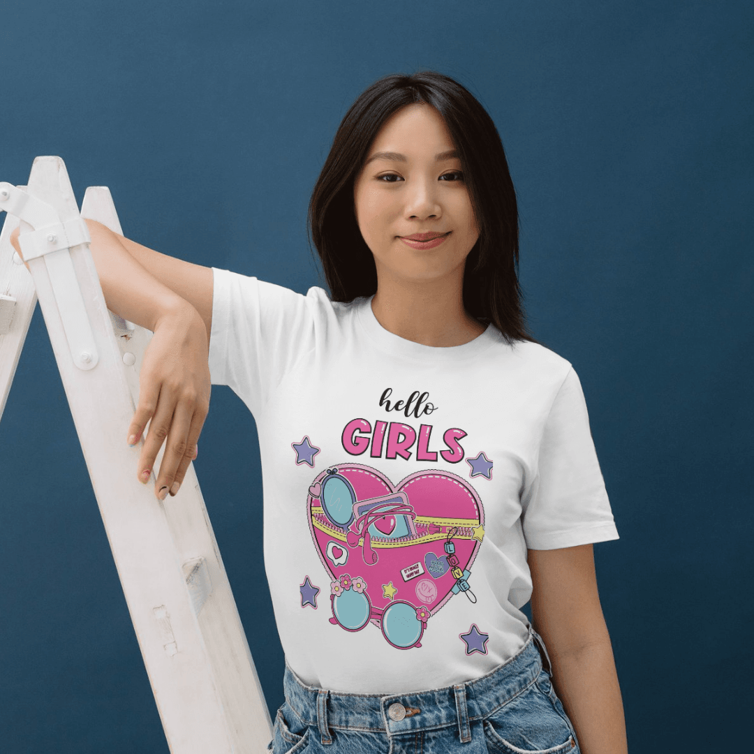 Hello Girls Sparkling Accessories And Cute Fashion Vibes Forever - Tshirt 6 - Product GuruJi Hello Girls Sparkling Accessories And Cute Fashion Vibes Forever - Tshirt