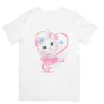 Cute Bunny Ballerina Dancing With Hearts And Butterflies - Tshirt