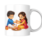 Cute Brother Sister Celebrating Raksha Bandhan with Traditional Rakhi Ceremony - Mug 1 - Product GuruJi Cute Brother Sister Celebrating Raksha Bandhan with Traditional Rakhi Ceremony - Mug
