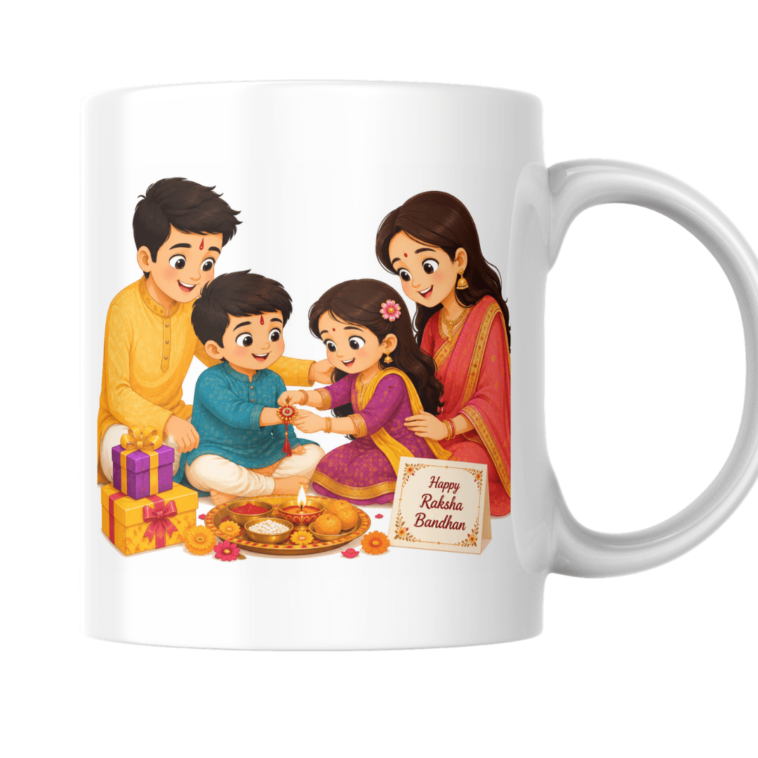 Happy Raksha Bandhan Family Celebration with Love Joy Togetherness Gifts - Mug