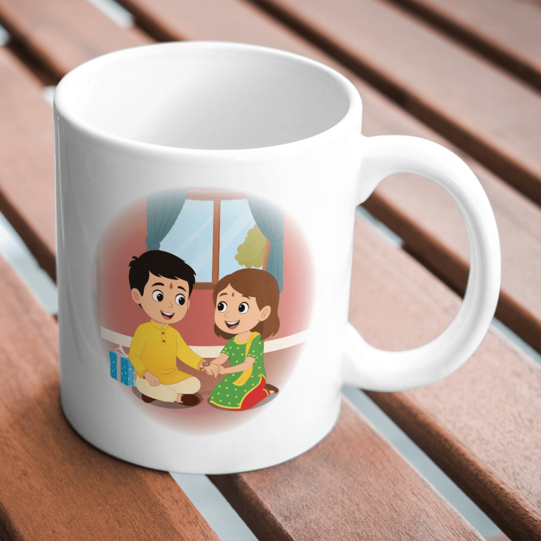 Happy Raksha Bandhan Celebration Between Loving Brother And Sister - Mug 6 - Product GuruJi Happy Raksha Bandhan Celebration Between Loving Brother And Sister - Mug