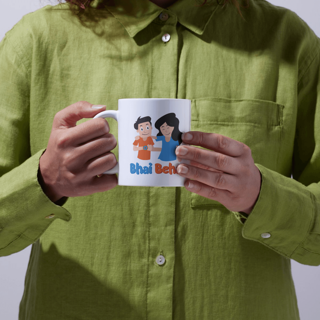 Happy Bhai Behan Bond Celebrating Love Care And Togetherness - Mug 6 - Product GuruJi Happy Bhai Behan Bond Celebrating Love Care And Togetherness - Mug