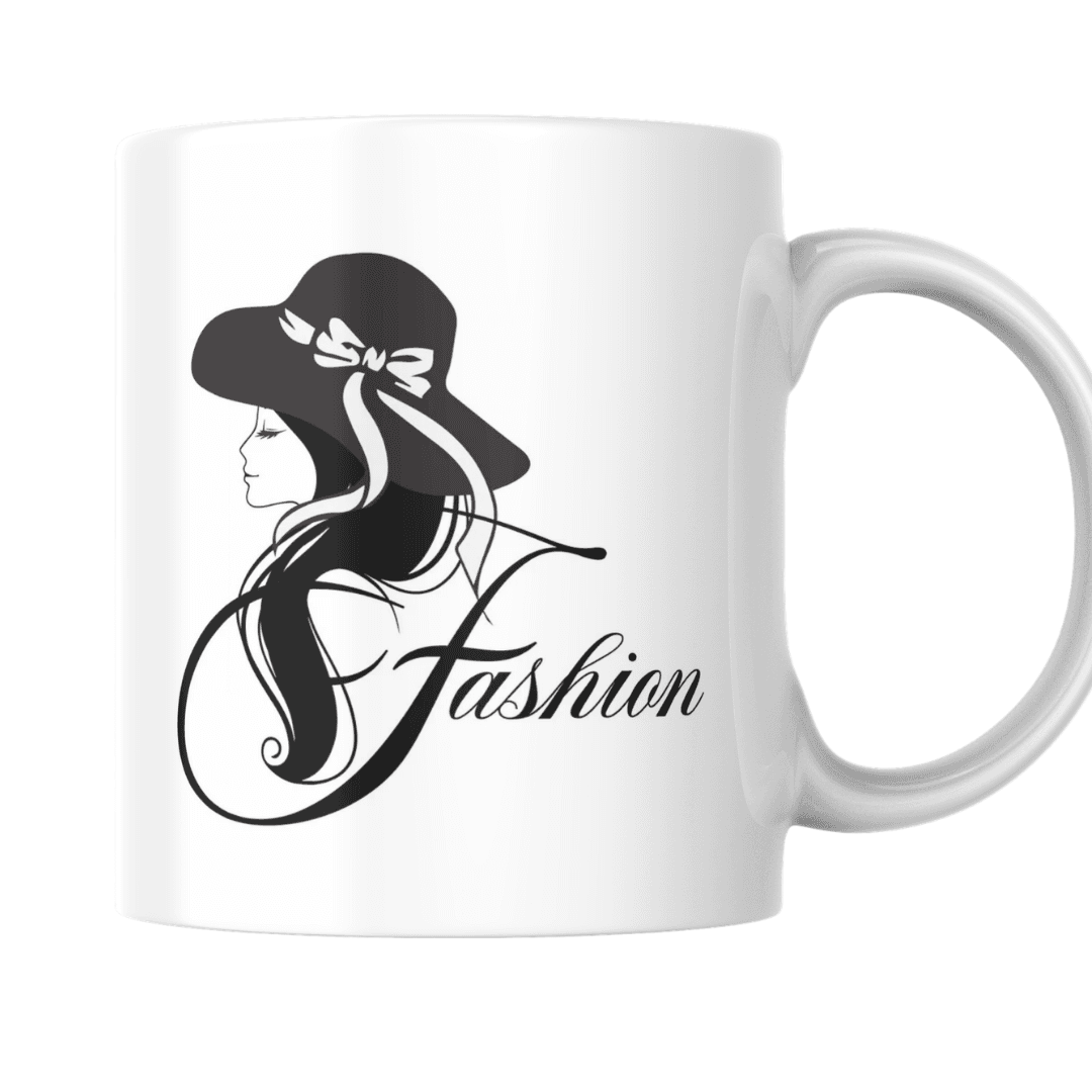 Home 13 - Product GuruJi Elegant Fashion Woman Silhouette With Stylish Hat Illustration Design - Mug