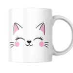 Adorable Pink Cat Face Bringing Cute And Happy Vibes - Mug