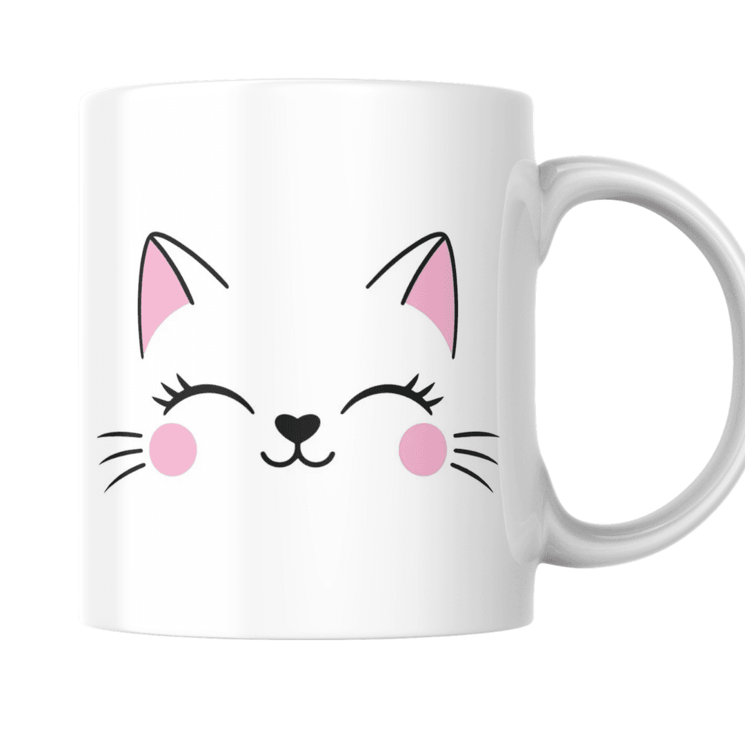 Home 13 - Product GuruJi Adorable Pink Cat Face Bringing Cute And Happy Vibes - Mug