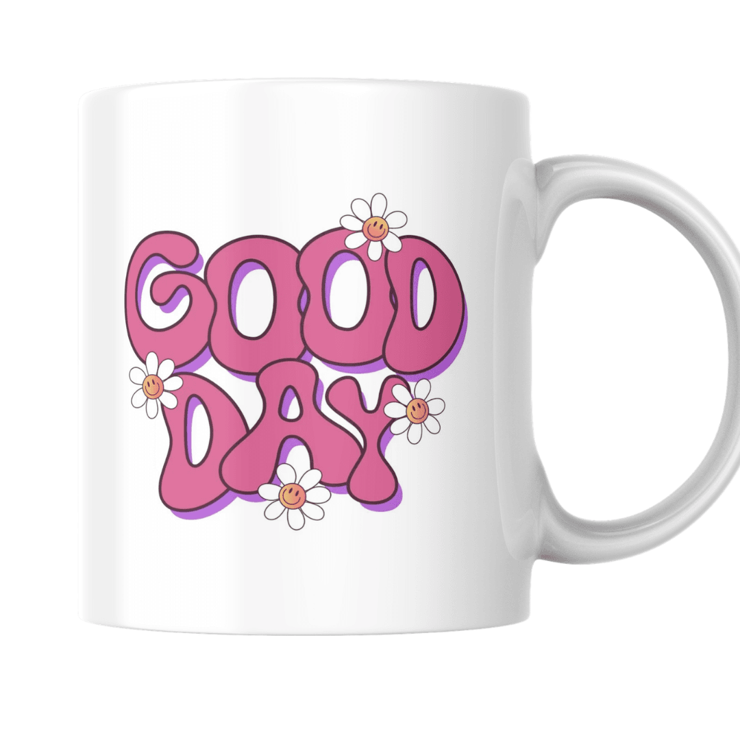 Home 13 - Product GuruJi Cute Good Day Greeting Design with Beautiful Flowers - Mug