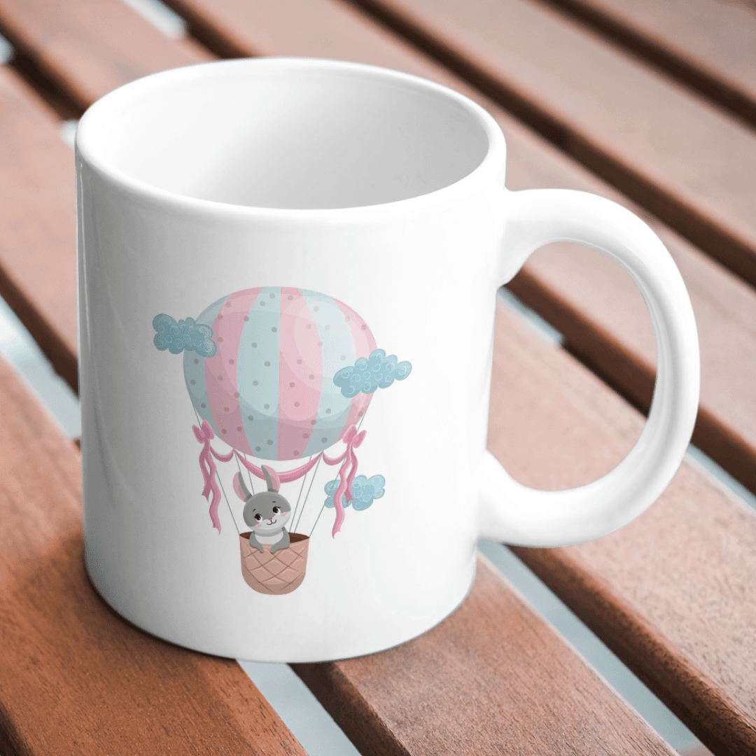 Cute Bunny Flying High In A Magical Balloon Adventure - Mug 5 - Product GuruJi Cute Bunny Flying High In A Magical Balloon Adventure - Mug