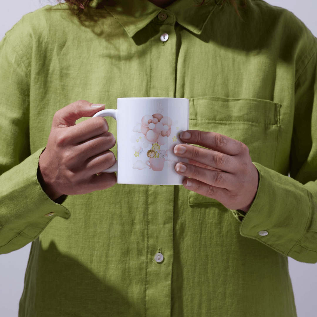 Cute Animal Friends Enjoying A Magical Balloon Adventure Together - Mug 7 - Product GuruJi Cute Animal Friends Enjoying A Magical Balloon Adventure Together - Mug