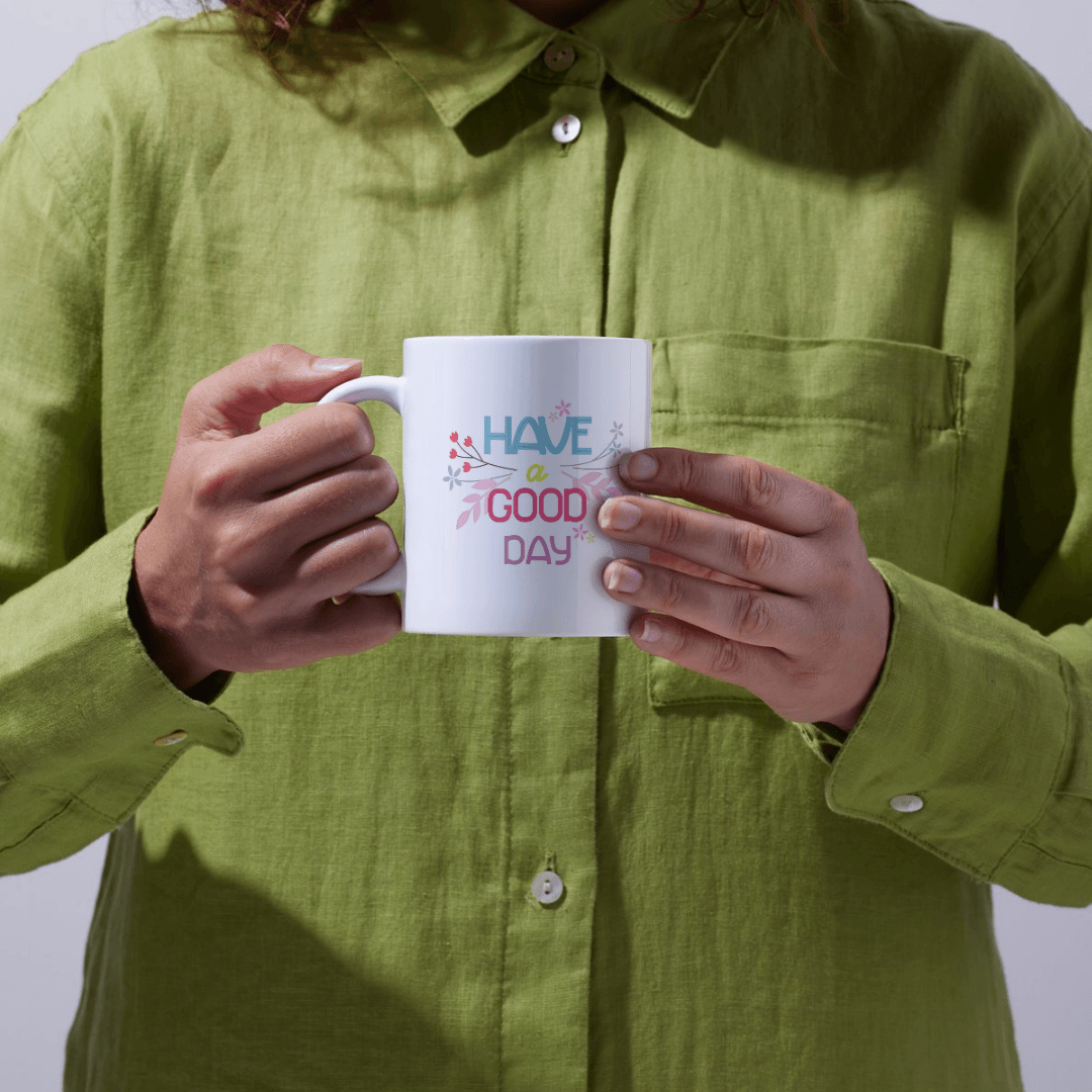 Have A Good Day With Colorful Floral Positive Vibes - Mug 5 - Product GuruJi Have A Good Day With Colorful Floral Positive Vibes - Mug